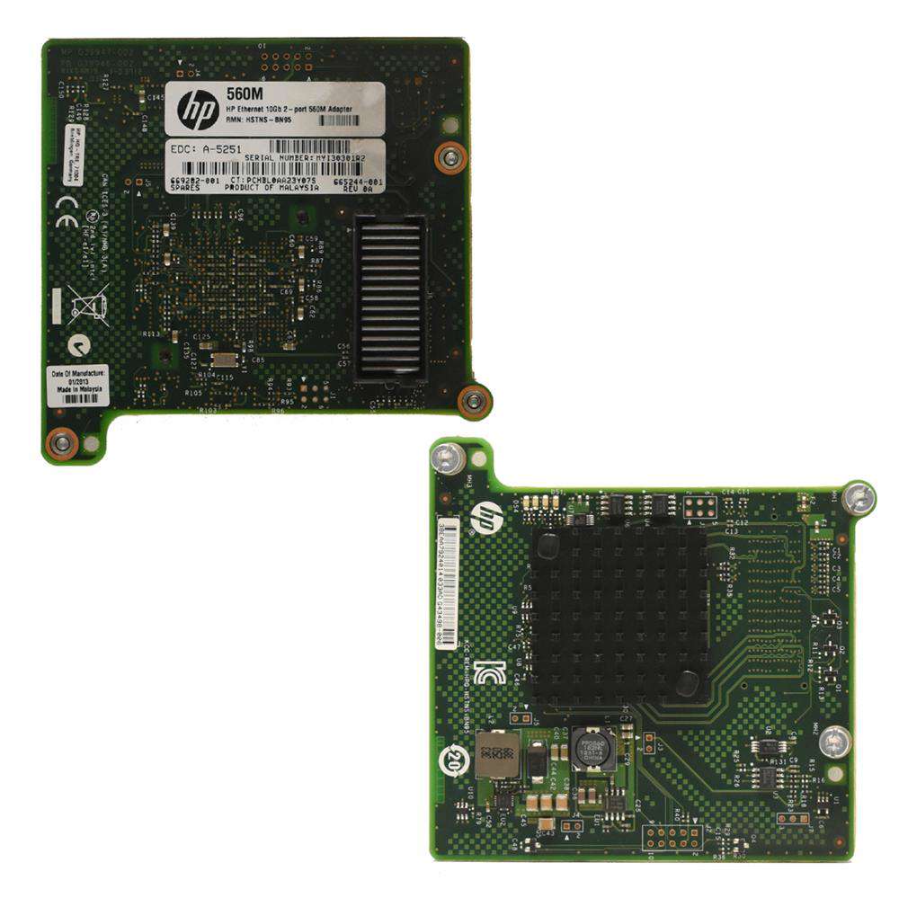 HP-560M-Dual-Port-Ethernet-10Gb-Adapter-Mezzanine-001.jpg HP 560M Dual Port Ethernet 10Gb Adapter Mezzanine Form Factor 669282-001 for BL460c BL 920c G8 G9