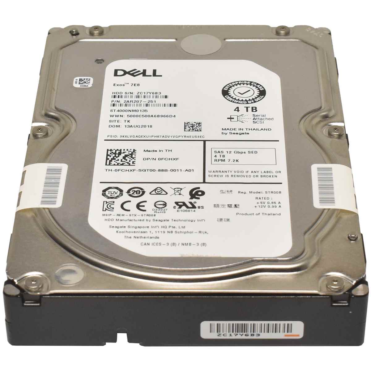 Dell Exos 7E8 4TB 3.5" 7.2K SAS 12G SED HDD ST4000NM0135 2AR207-251 Dell Exos 7E8 4TB 3.5" 7.2K SAS 12G SED HDD ST4000NM0135 2AR207-251