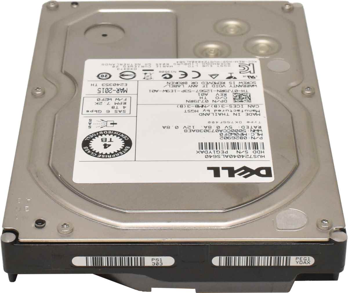Dell 4TB 3.5" 7.2K 6G SAS HDD Festplatte HUS724040ALS640 07J9RN 0B26902