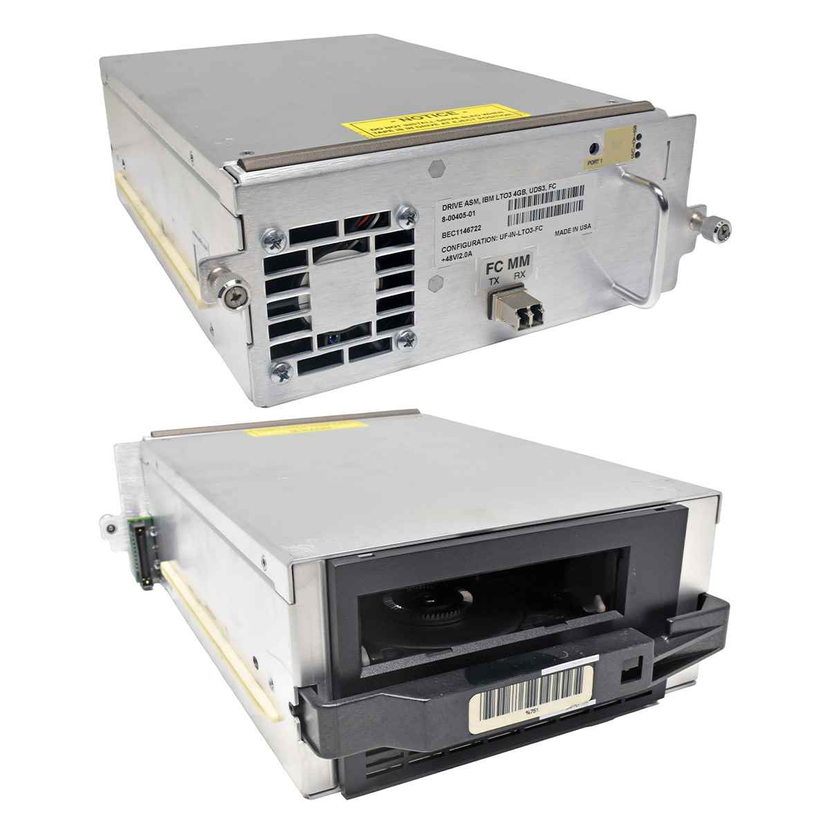 Quantum 8-00405-01 DRV ASM IBM LTO-3 UDS3 FC 4G Tape Drive Scalar i500 i2000