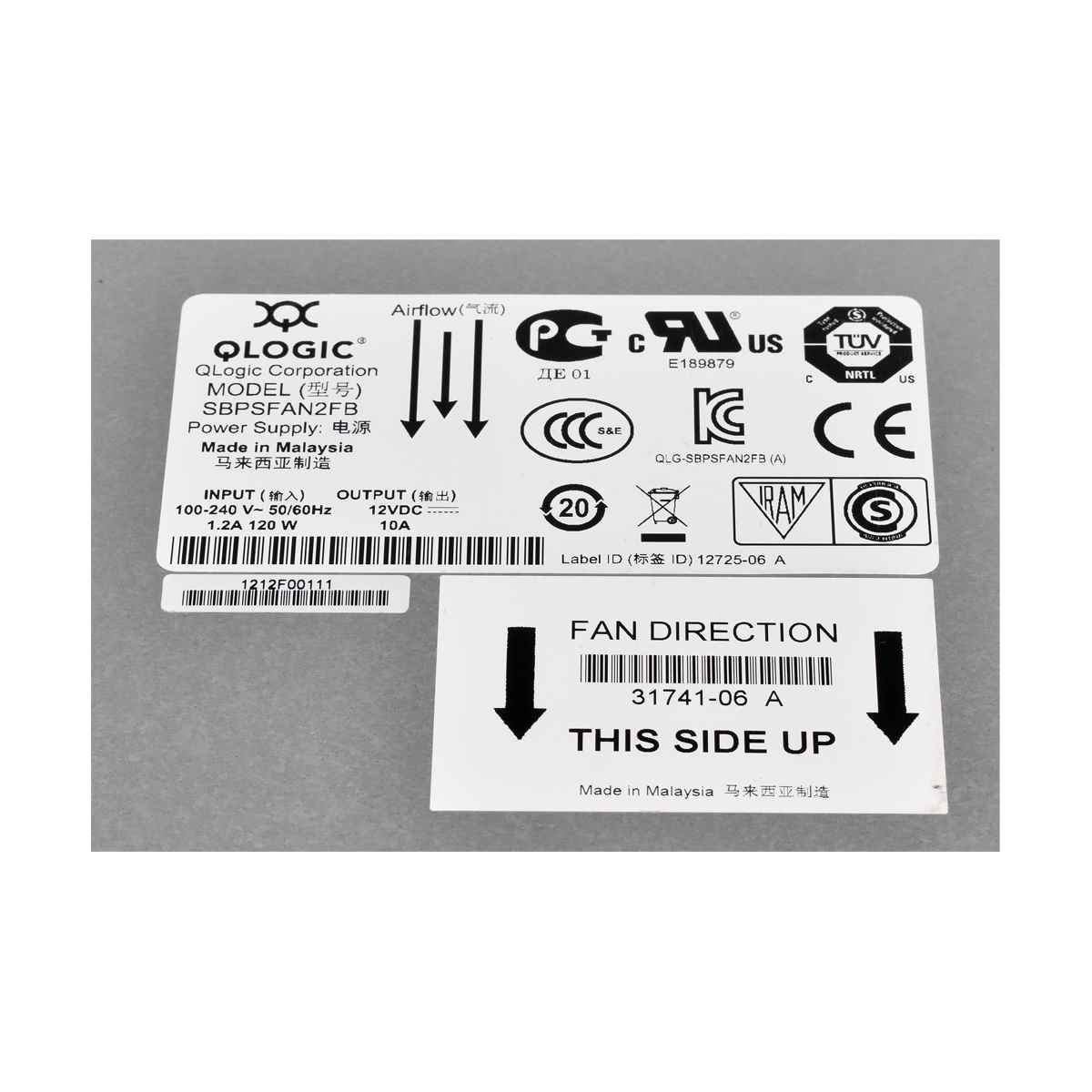 QLogic PSU Netzteil Power Supply SBPSFAN2FB 12725-06 12V 10A für SANbox 5800 FC Switch QLogic PSU Netzteil Power Supply SBPSFAN2FB 12725-06 12V 10A für SANbox 5800 FC Switch