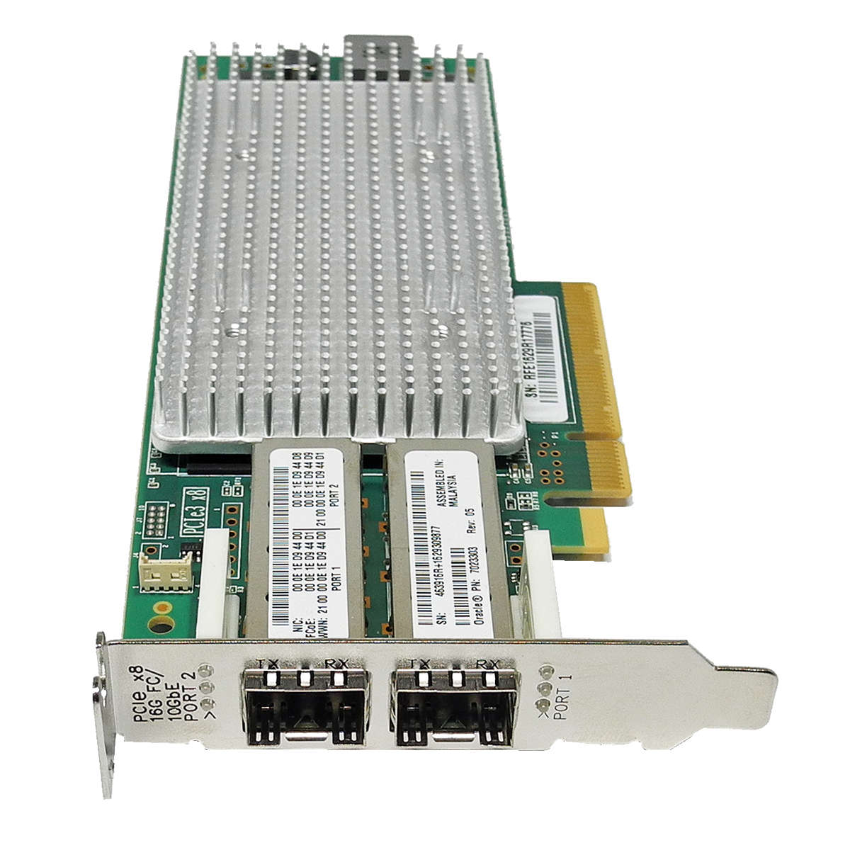 Oracle-QLogic-QLE8362-ORL-Dual-Port-16Gb-SFP-PCIe-003.jpg Oracle QLogic QLE8362-ORL Dual-Port 16Gb SFP+ PCIe x8 Server Adapter 7023303 LP