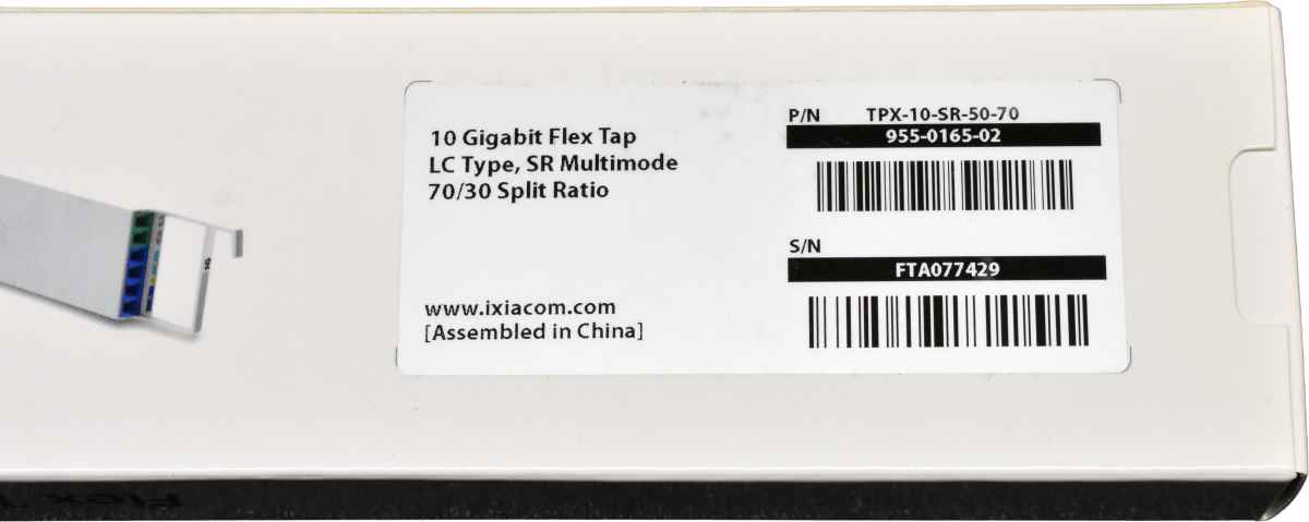 Ixia Flex Tap TPX-10-SR-50-70 10G LC Type SR Multimode 70/30 Split Ratio NEW NEU