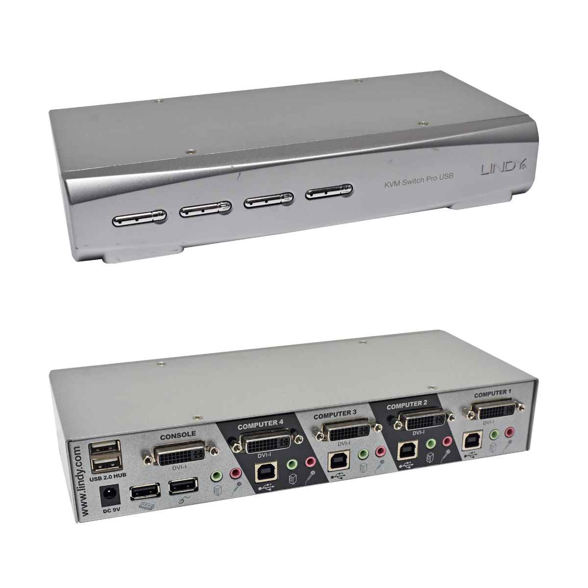 Lindy 39333 KVM Switch PRO USB 2.0 Audio DVI-I Dual Link 4-Port Lindy 39333 KVM Switch PRO USB 2.0 Audio DVI-I Dual Link 4-Port