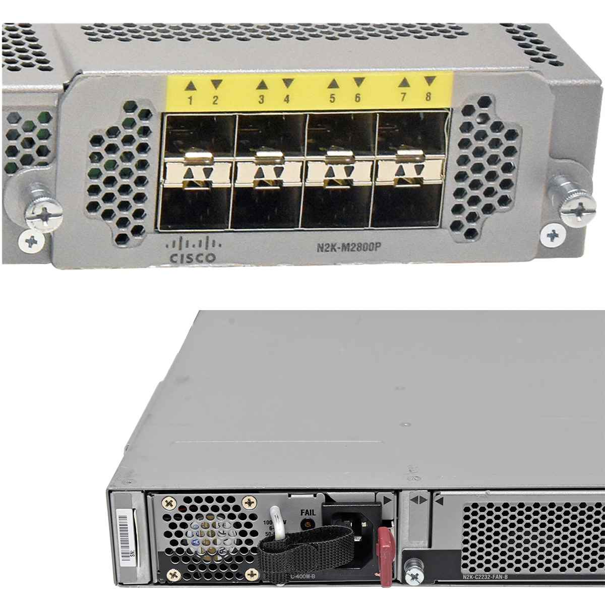 Cisco Nexus N2K-C2232TM-E-10GE 68-4482-05 32-Port RJ-45 10GE Fabric Extender 4x 10G SFP+ red PSUs +Rack Ears Cisco Nexus N2K-C2232TM-E-10GE 68-4482-05 32-Port RJ-45 10GE Fabric Extender 4x 10G SFP+ red PSUs +Rack Ears