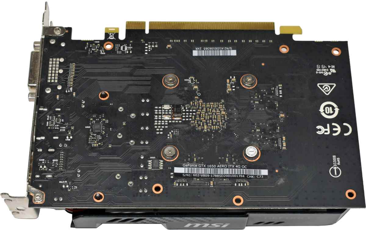 MSI GeForce GTX 1650 Aero ITX 4G OC Graphics Card TU116 4GB GDDR6 PCIe 3.0 x16 DVI HDMI DP MSI GeForce GTX 1650 Aero ITX 4G OC Graphics Card TU116 4GB GDDR6 PCIe 3.0 x16 DVI HDMI DP