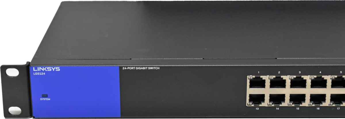 Linksys LGS124 V2 24-Port RJ-45 unmanaged GE Switch +Rack Ears Linksys LGS124 V2 24-Port RJ-45 unmanaged GE Switch +Rack Ears