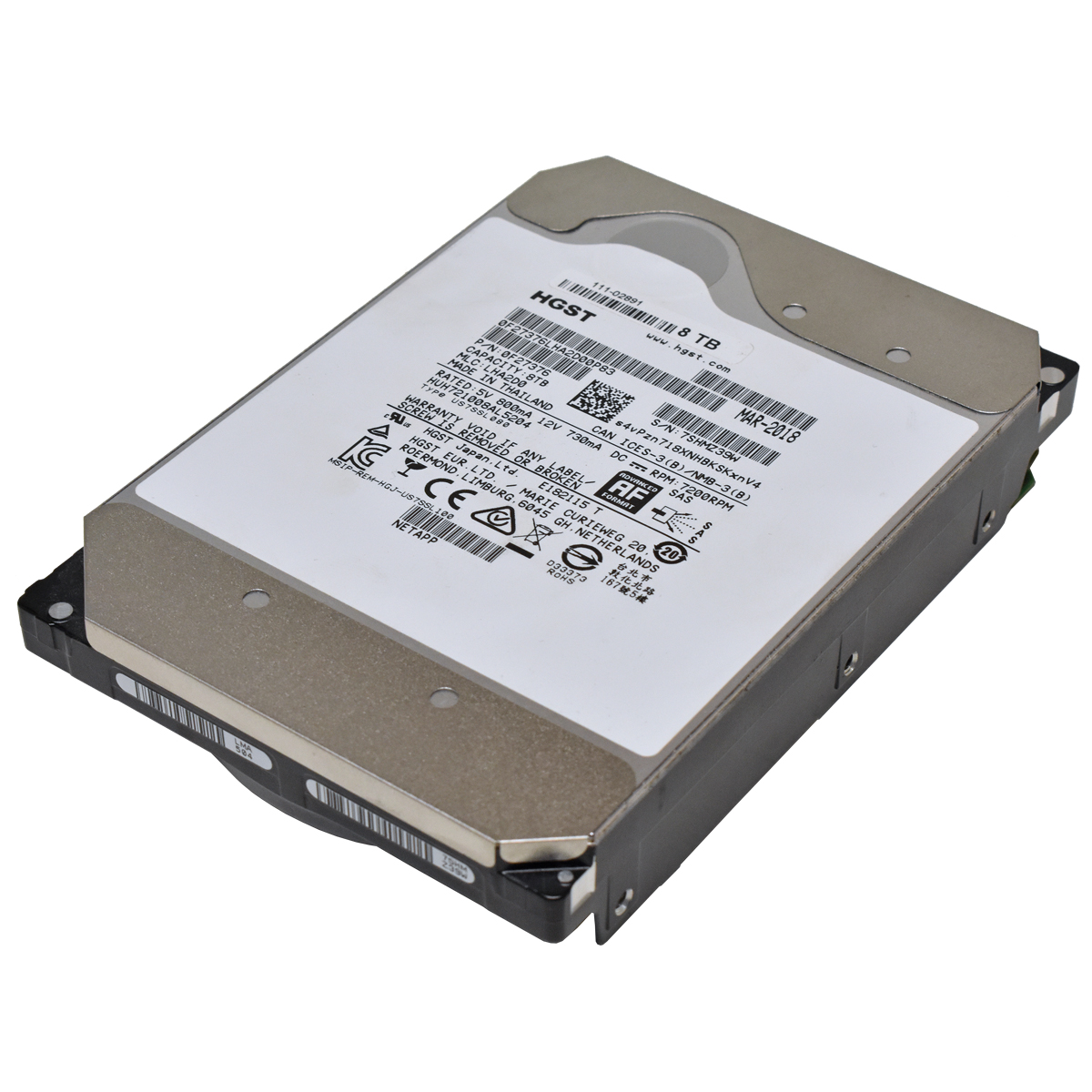 HGST NetApp 8TB HDD Festplatte 3.5" 12 Gbps SAS 7.2K 0F27376 HUH721008AL5204 HGST NetApp 8TB HDD Festplatte 3.5" 12 Gbps SAS 7.2K 0F27376 HUH721008AL5204