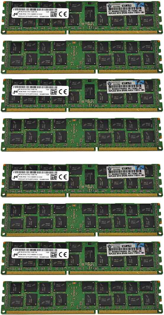 64 GB HP Micron 4x 16 GB PC3-14900R 2Rx4 RAM REG ECC DDR3 MT36JSF2G72PZ-1G9E1 712383-081 64 GB HP Micron 4x 16 GB PC3-14900R 2Rx4 RAM REG ECC DDR3 MT36JSF2G72PZ-1G9E1 712383-081