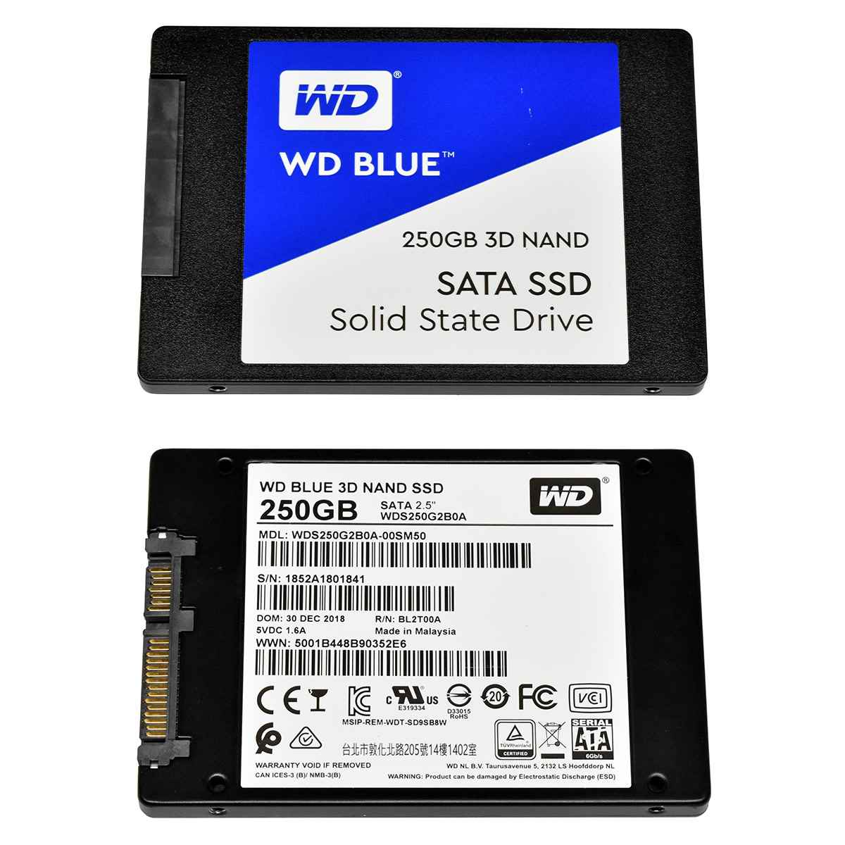 WD Blue 3D NAND 250GB WDS250G2B0A 2.5" 7mm 6G SATA SSD WD Blue 3D NAND 250GB WDS250G2B0A 2.5" 7mm 6G SATA SSD