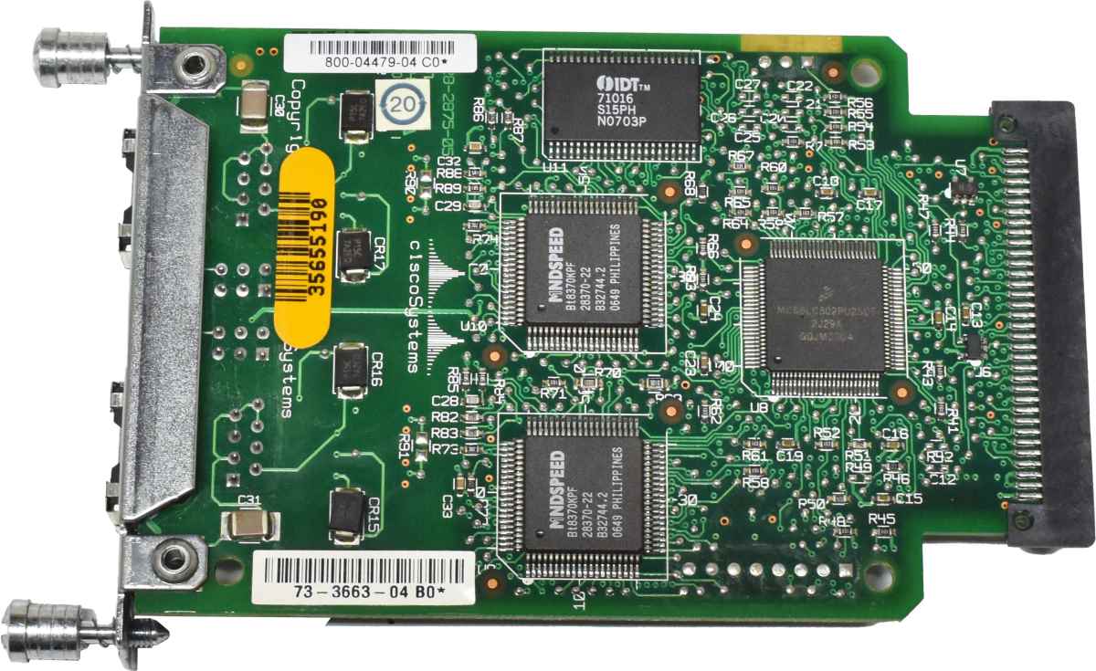 Cisco VWIC-2MFT-E1 2-Port Multiflex Voice/WAN Interface Card 800-04479-04 73-3663-04 Cisco VWIC-2MFT-E1 2-Port Multiflex Voice/WAN Card 800-04479-03 D0 73-3663-03 D0