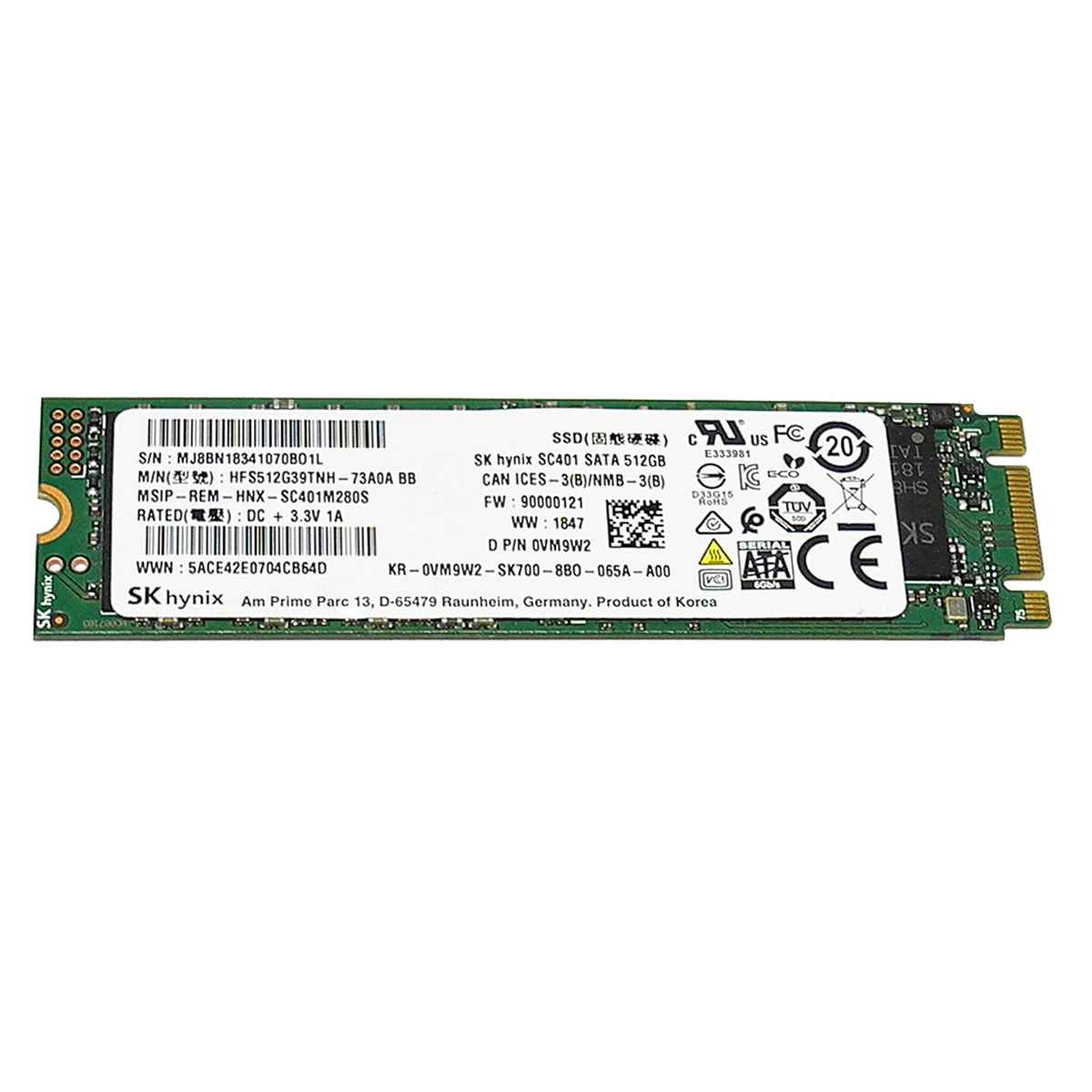 Dell SK hynix SC401 Solid State Drive (SSD) 512 GB M.2 2280 SATA 0VM9W2 Dell SK hynix SC401 Solid State Drive (SSD) 512 GB M.2 2280 SATA 0VM9W2