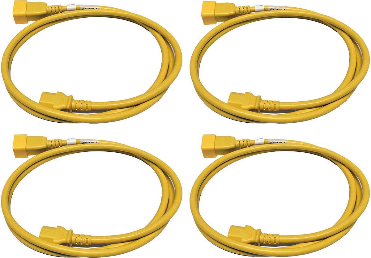 4x Panduit Netzkabel C20 C13 Power Kabel Gelb 1,8m 16A 250V Verlängerung NPCC19X-1
