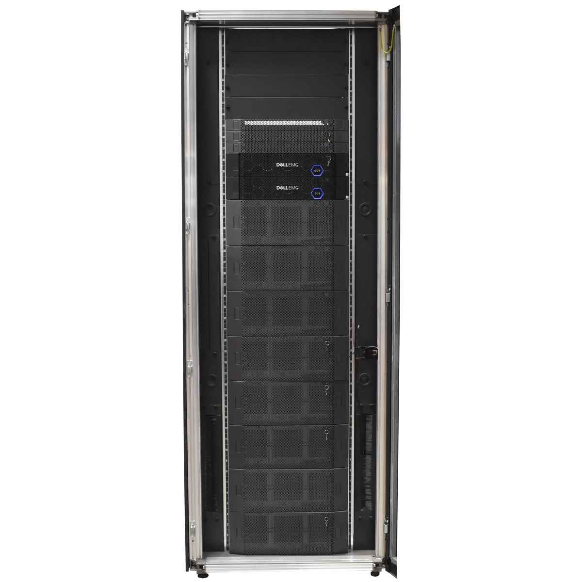 Dell EMC ECS Server Schrank 47U 2x 7050SX-64 + 7040T-48 + 8x VRA60 + 2x 4Node 12x Liebert Emerson MPX BRM-ER PDU Dell EMC ECS Server Schrank 47U 2x 7050SX-64 + 7040T-48 + 8x VRA60 + 2x 4Node 12x Liebert Emerson MPX BRM-ER PDU