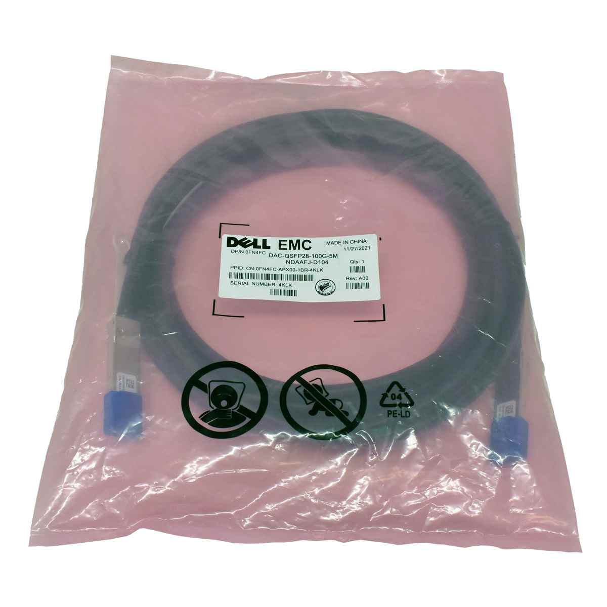Datenkabel 5m Dell EMC DAC-QSFP28-100G-5M 0FN4FC FN4FC QSFP28 - QSFP28 !! Neu, OVP !! Datenkabel 5m Dell EMC DAC-QSFP28-100G-5M 0FN4FC FN4FC QSFP28 - QSFP28 !! Neu, OVP !!