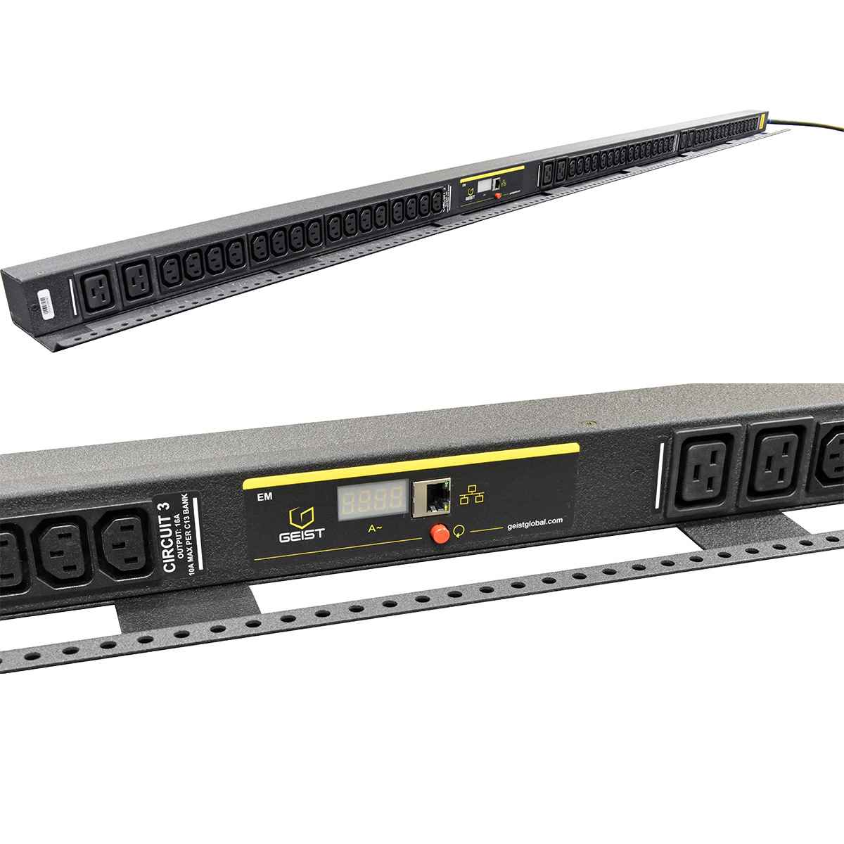 Geist GYWMN543-102MB6PS56 48x C13 6x C19 3-Phase PDU + Rack Mounting Sheet Geist GYWMN543-102MB6PS56 48x C13 6x C19 3-Phase PDU + Rack Mounting Sheet