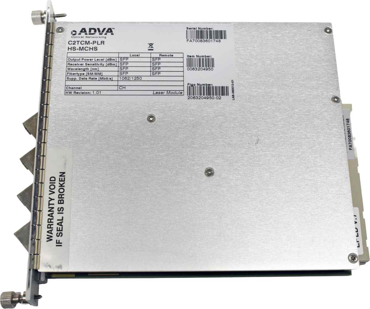 ADVA C2TCM-PLR HS-MCHS 0063204950 Quad-Port SFP CWDM Channel Module for FSP 2000