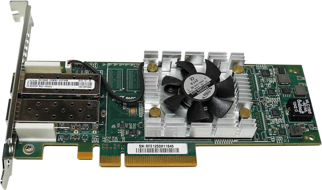 Lenovo QLogic QLE2662-LNVX Dual-Port 16Gb PCIe x8 FC Server Adapter 00Y3344 FP +2x GBICs