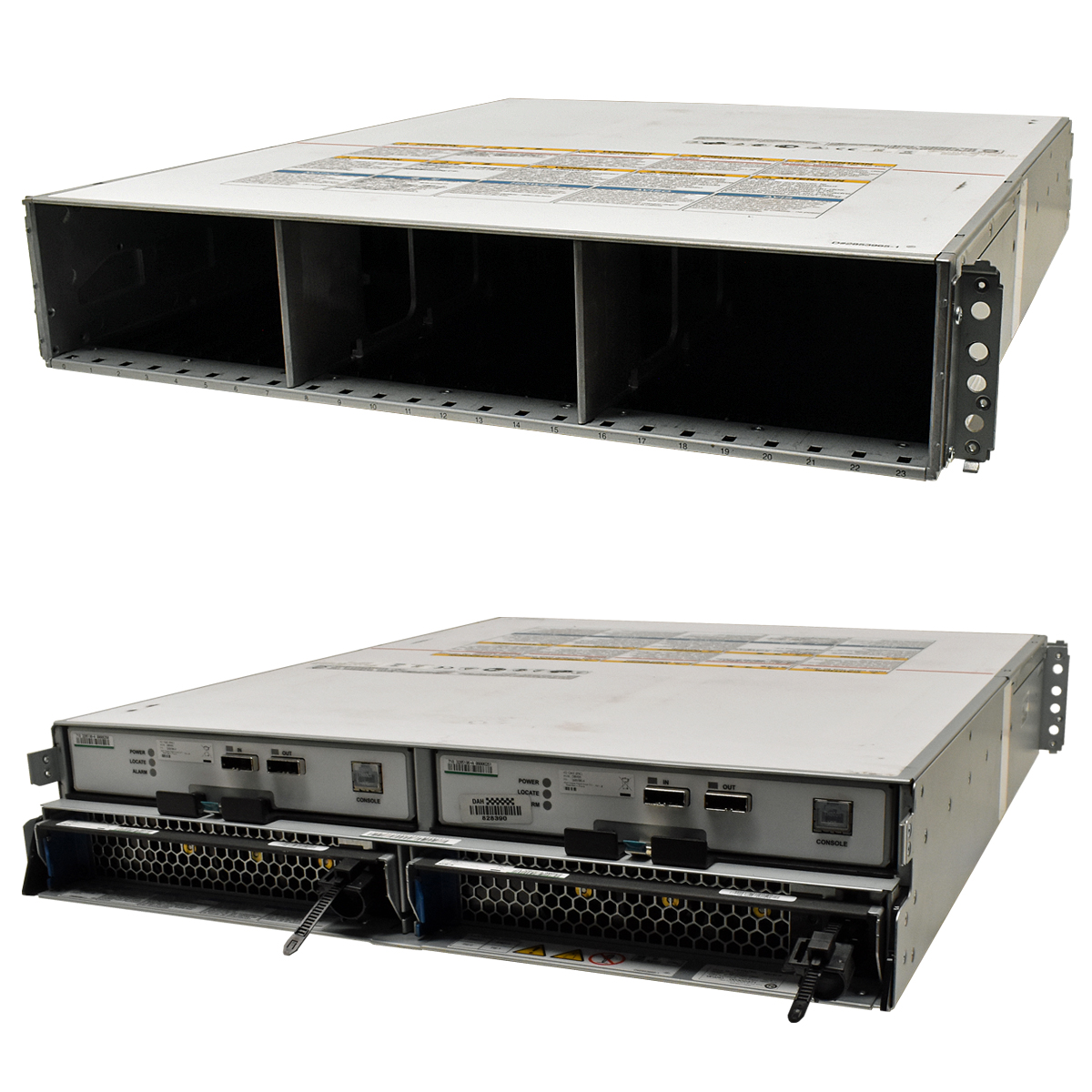 Hitachi Drive Box DF-F850-DBS 24x SFF 2,5" 2x I/O Card DBMS6 3285196-A 2x PSW 2U ohne Caddys Hitachi Drive Box DF-F850-DBS 24x SFF 2,5" 2x I/O Card DBMS6 3285196-A 2x PSW 2U ohne Caddys