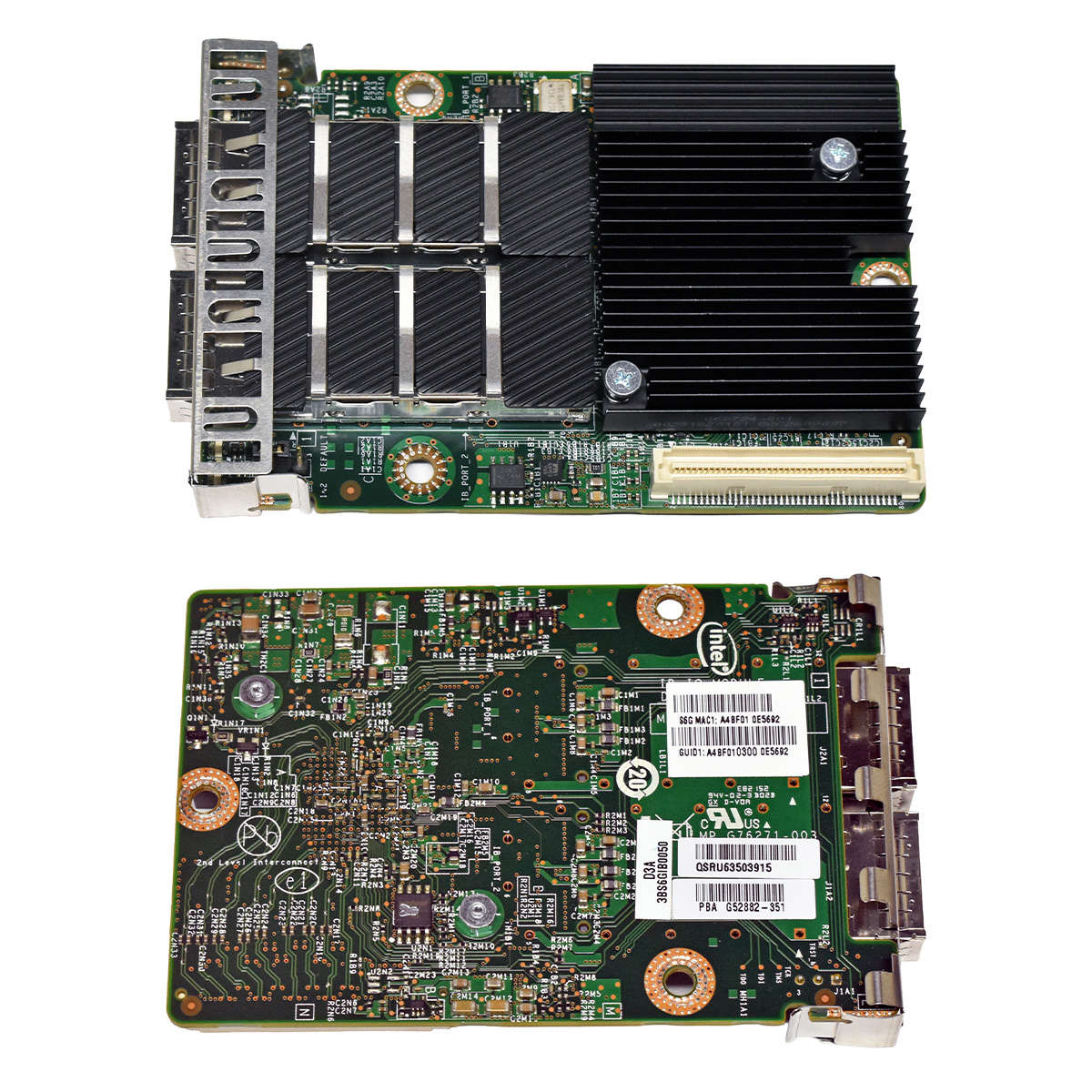 Intel-D3A-3BS6GIB0050-G52882-351-Mezzanine-Card-Du-006.jpg Intel D3A 3BS6GIB0050 G52882-351 Mezzanine Card Dual-Port 10GE QSFP