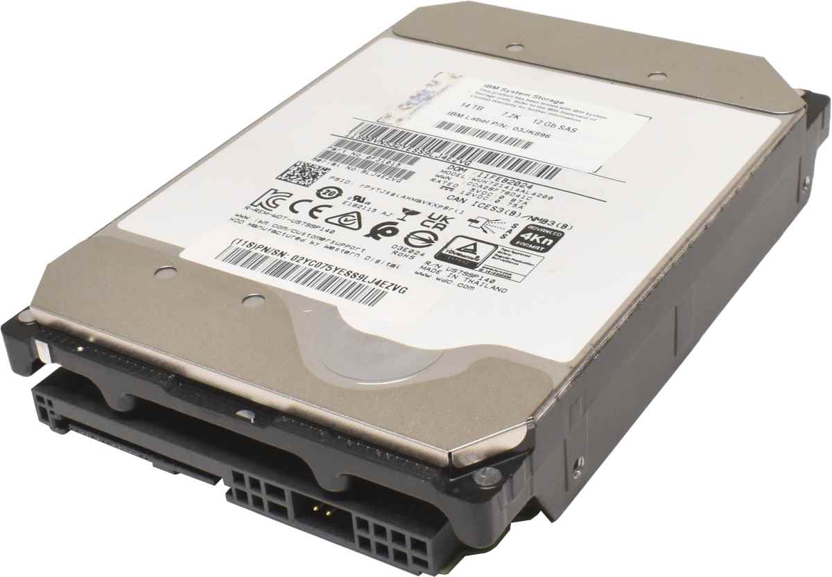 IBM WD 14TB 03JK896 WUH721414AL4200 3.5" 7.2K 12G SAS HDD Festplatte