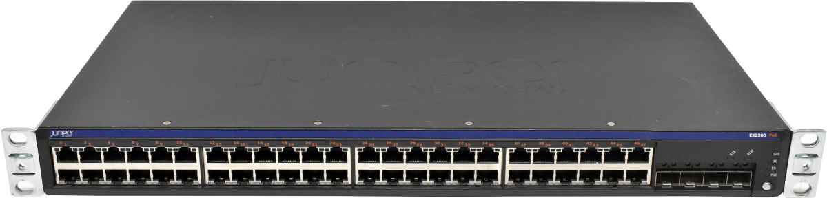 Juniper EX2200-48P-4G 750-026331 48-Port PoE+ 1GE Switch 4x SFP Rack Ears Juniper EX2200-48P-4G 750-026331 48-Port PoE+ 1GE Switch 4x SFP Rack Ears