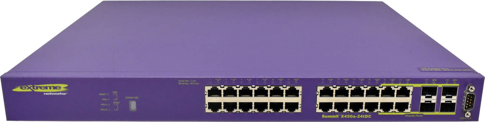 Extreme-Summit-X450a-24tDC-16153-48-Port-RJ-45-GE-001.jpg Extreme Summit X450a-24tDC 16153 48-Port RJ-45 GE Switch 4x 1G SFP no PSU