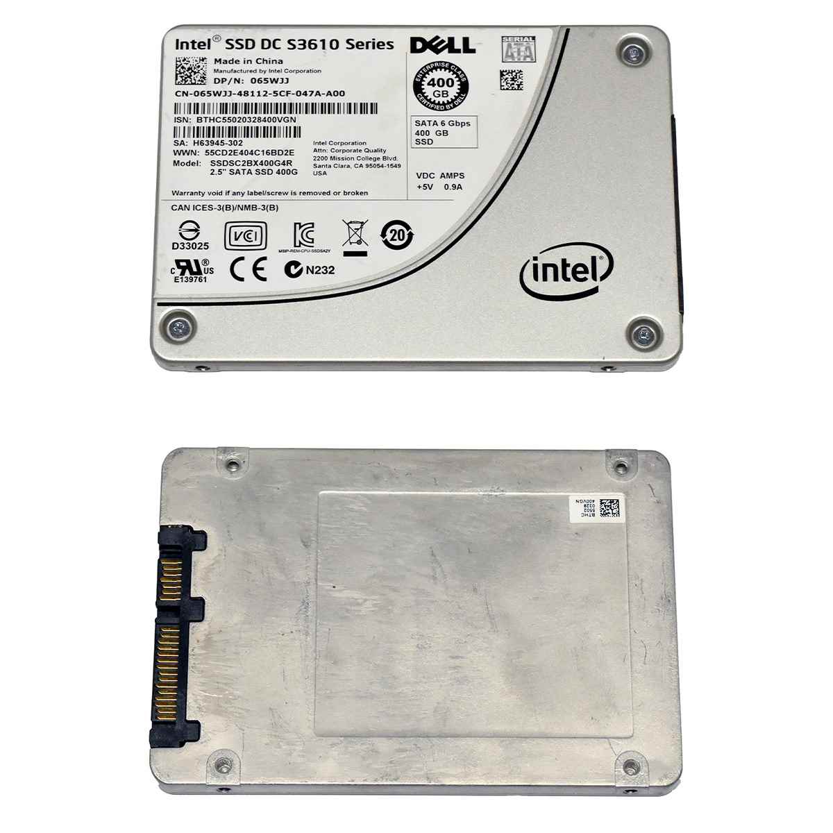 Dell Intel SSD DC S3610 400GB 065WJJ SSDSC2BX400G4R 2.5" 7mm 6G SATA SSD