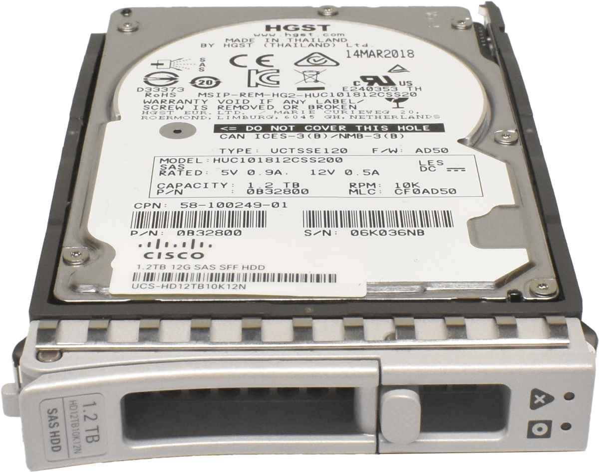 Cisco HGST 1.2TB 2.5" 10K 12G SAS SFF HDD Festplatte HUC101812CSS200 UCS-HD12TB10K12N USC C240 M5 Cisco HGST 1.2TB 2.5" 10K 12G SAS SFF HDD Festplatte HUC101812CSS200 UCS-HD12TB10K12N USC C240 M5