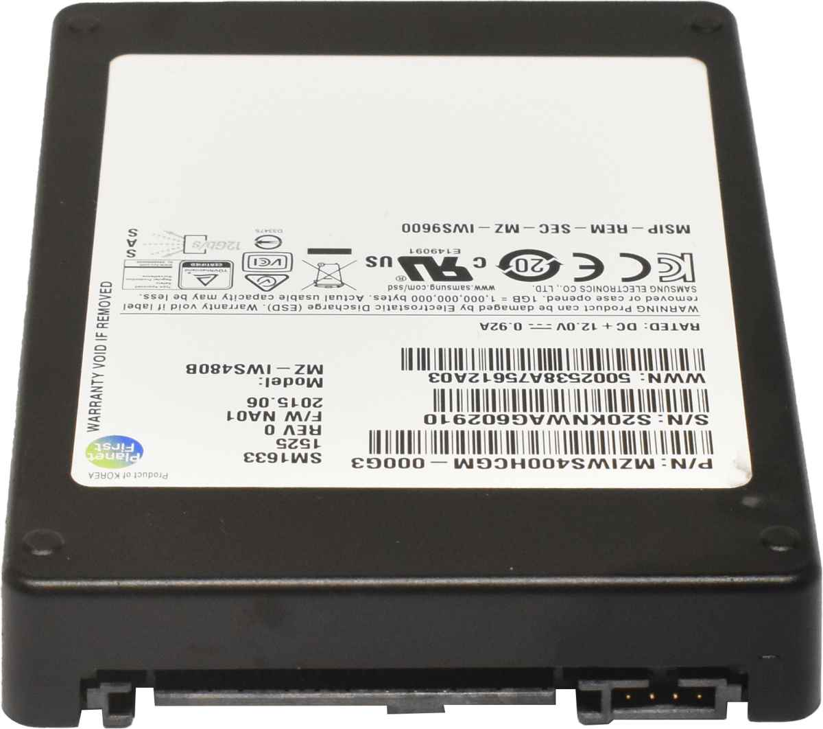 Samsung SM1633 400GB 2.5" 12Gbps SAS SSD MZ-IWS480B