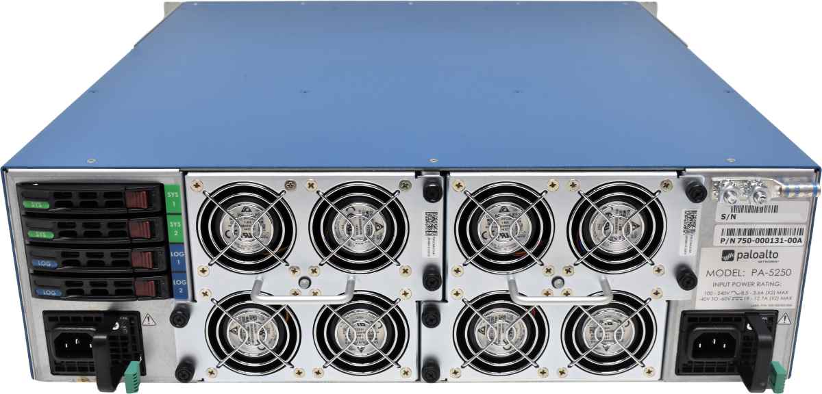 Paloalto PA-5250 750-000131-00A 16-Port SFP+ 10GE Firewall 4x 10G RJ-45 4x 40G/100G SFP28 +SSDs +HDDs +Mini GBICs