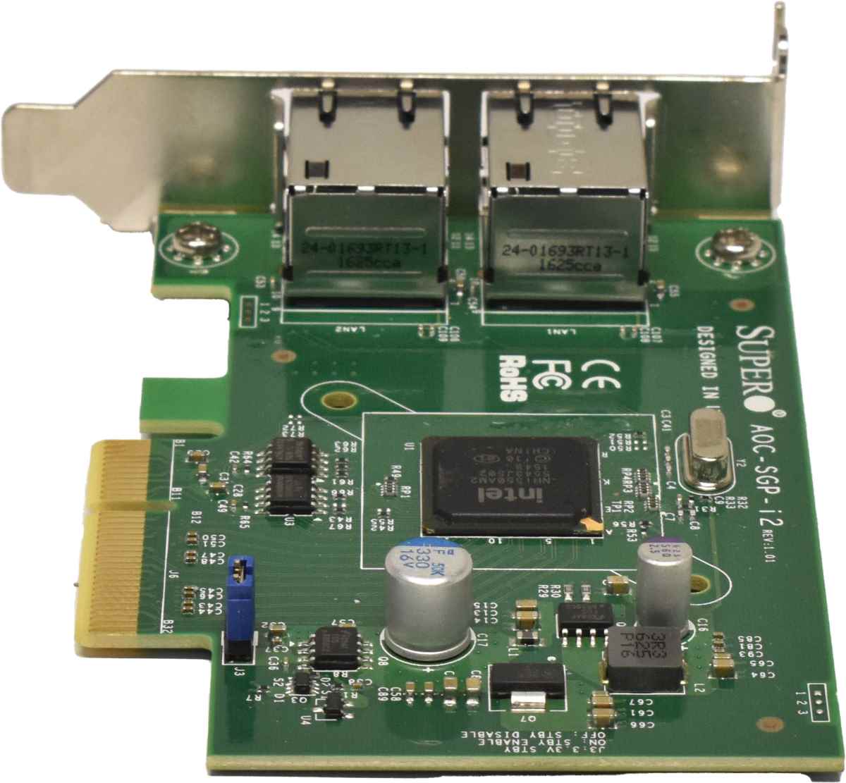 SUPERMICRO AOC-SGP- i2  Dual-Port PCIe x4 Gigabit Ethernet Network Adapter LP