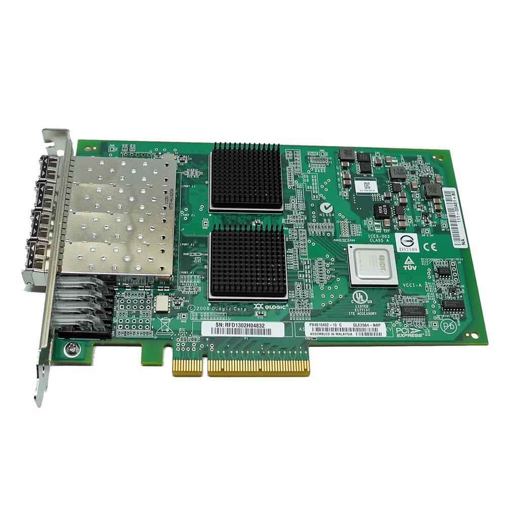QLogic QLE2564-NAP FC Quad-Port 8Gb PCIe x8 Network Adapter NA 111-00481+B0, 111-00481+C0 FP Dell QLogic QLE2564-T PX4810402-11 FC Quad-Port 8Gb PCIe x8 Network Adapter 0400M7 FP