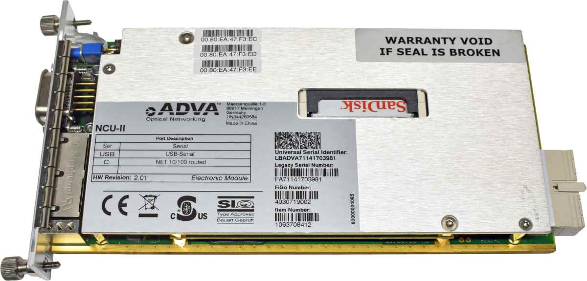 ADVA NCU-II 1063708412 Dual-Port RJ-45 NIC for FSP 3000R7