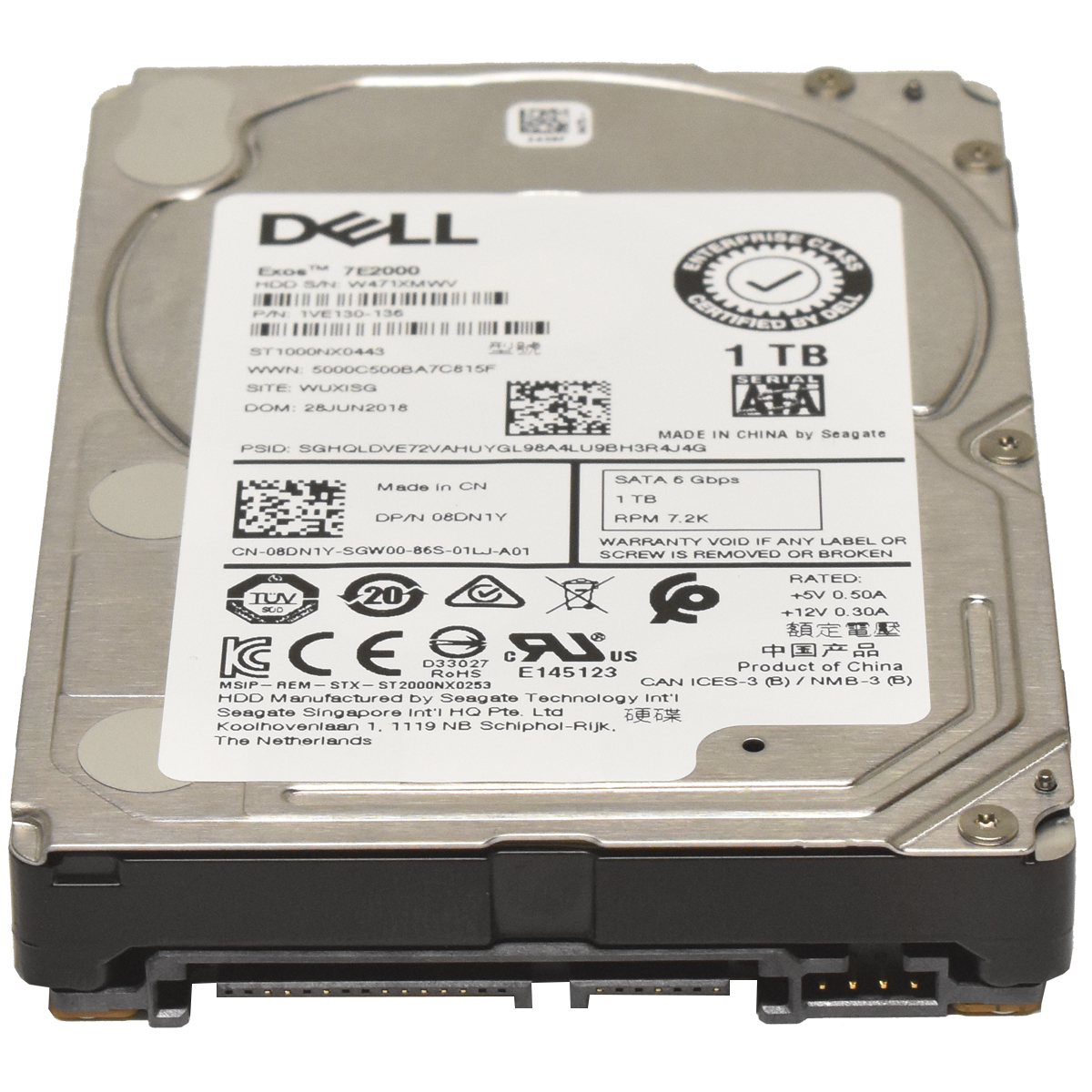 Dell Exos 1TB 2.5" 7.2K 6G SATA HDD Festplatte 08DN1Y PowerEdge R740