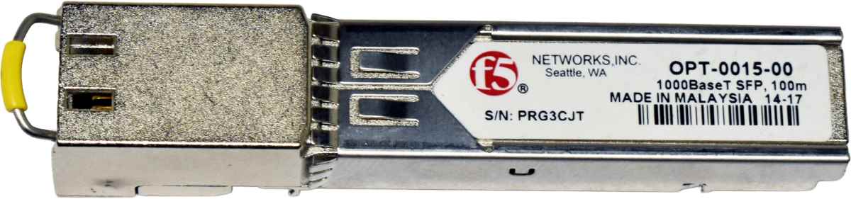 F5 Networks OPT-0015-00 RJ-45 GE SFP 100m Transceiver Module F5 Networks OPT-0015-00 RJ-45 GE SFP 100m Transceiver Module