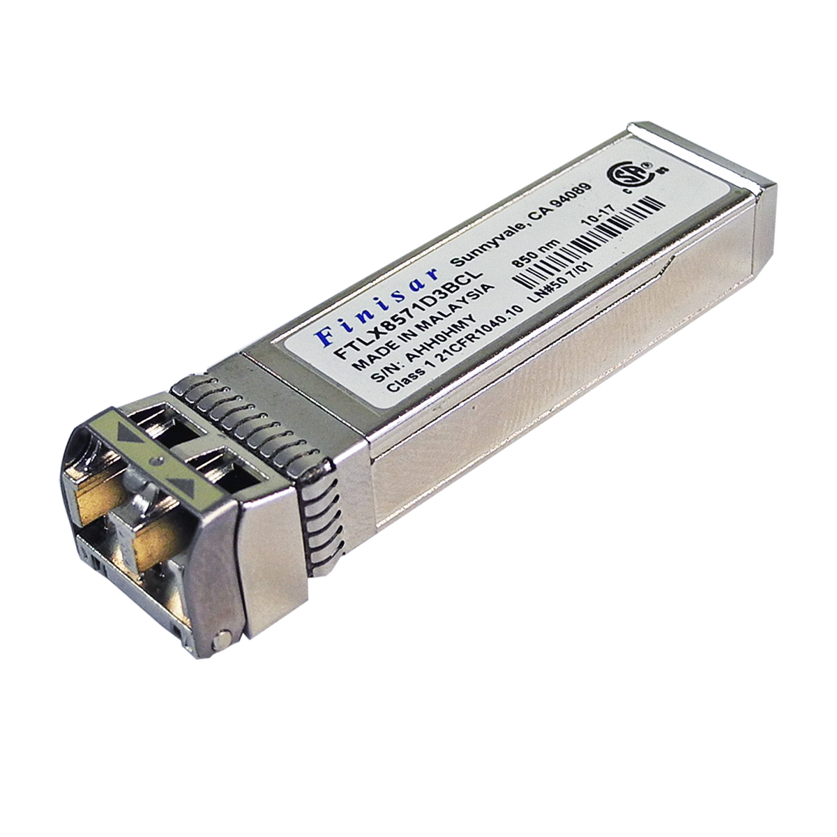 Finisar FTLX8571D3BCL FC 10 Gb 850nm 300m SFP+ Transceiver Module Finisar FTLX8571D3BCL FC 10 Gb 850nm 300m SFP+ Transceiver Module