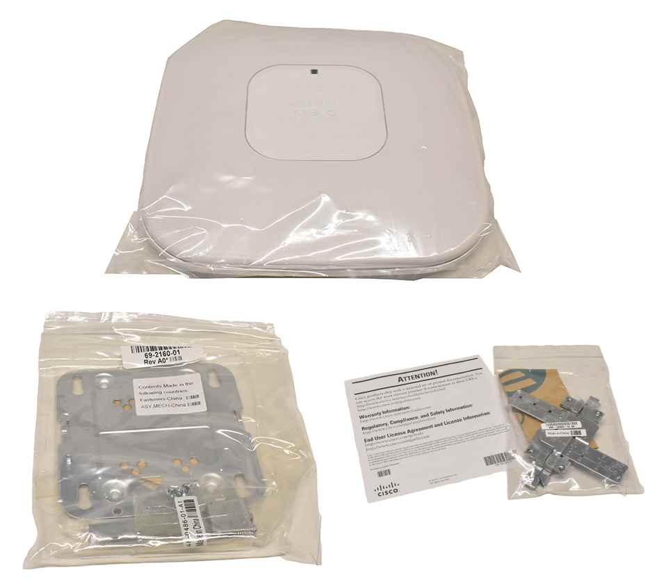 Cisco Access Point AIR-CAP3502I-E-K9 802.11a/g/n Dual Band No AC + Wall Mounting Kit 800-32891-01 NEU