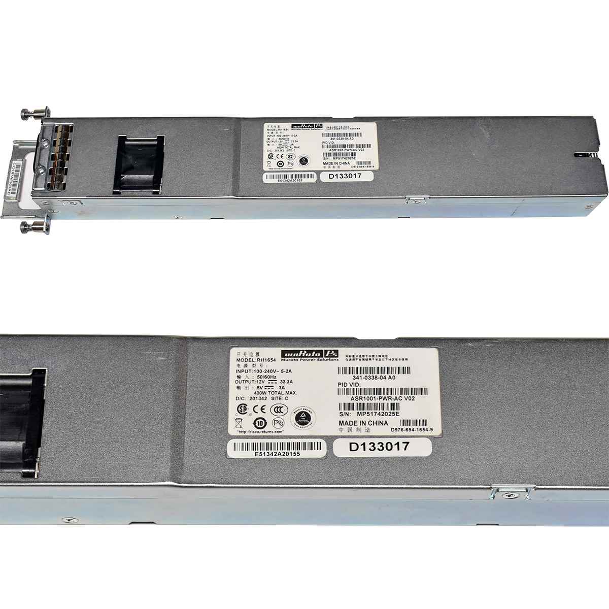 Cisco 400W Power Supply ASR1001-PWR-AC 341-0338-04 Cisco 400W Power Supply ASR1001-PWR-AC 341-0338-04