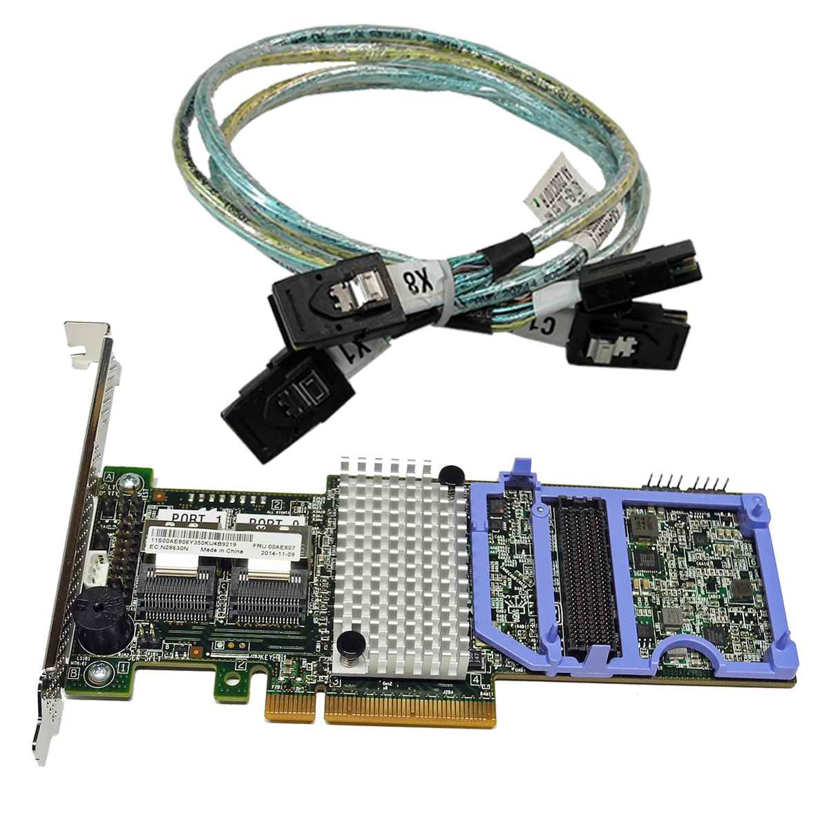 IBM ServeRAID M5110 6 Gb/s RAID Controller L3-25422-46F 00AE807 +2x SAS Kabel IBM ServeRAID M5110 6 Gb/s RAID Controller L3-25422-46F 00AE807 +2x SAS Kabel
