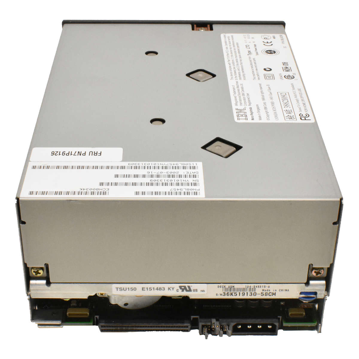 IBM-08L9457-LTO1-FH-Internal-SCSI-Tape-Drive-Laufw-005.jpg IBM 08L9457 LTO1 FH Internal SCSI Tape Drive / Laufwerk