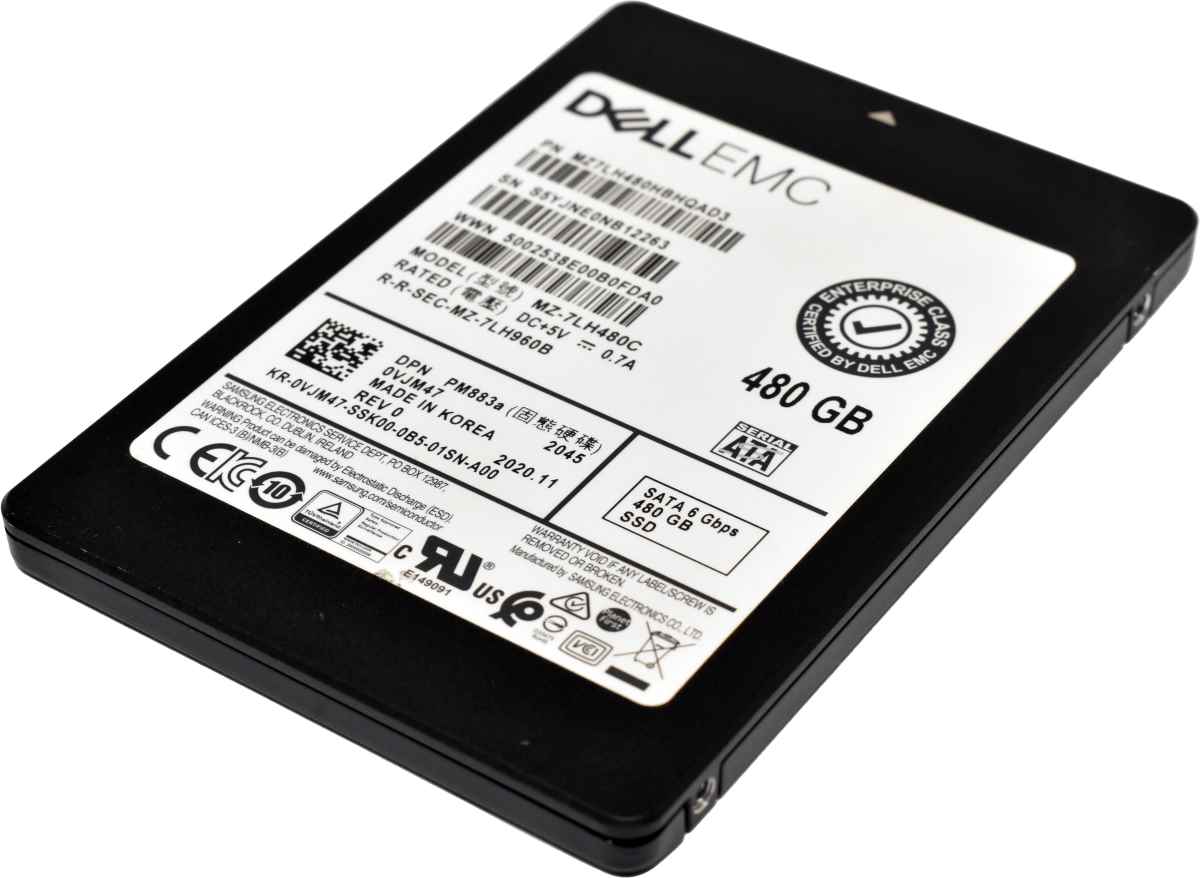 Dell EMC Samsung PM883a 480GB 0VJM47 MZ-7LH480C 2.5" 7mm 6G SATA SSD