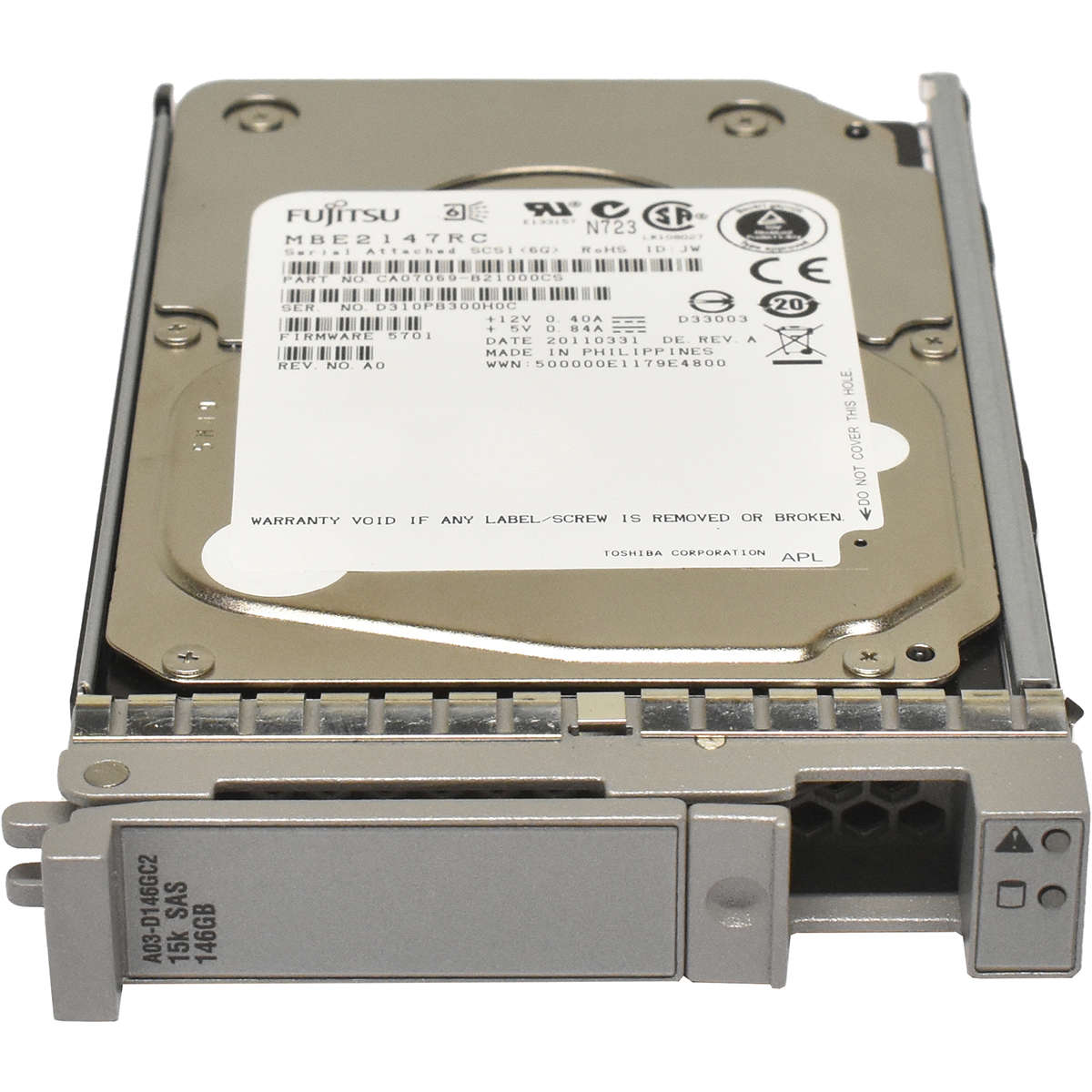 Fujitsu-146GB-2-5-15K-6G-SAS-HDD-Festplatte-MBE214-002.jpg Fujitsu 146GB 2.5" 15K 6G SAS HDD Festplatte MBE2147RC A03-D146GC2 mit Rahmen