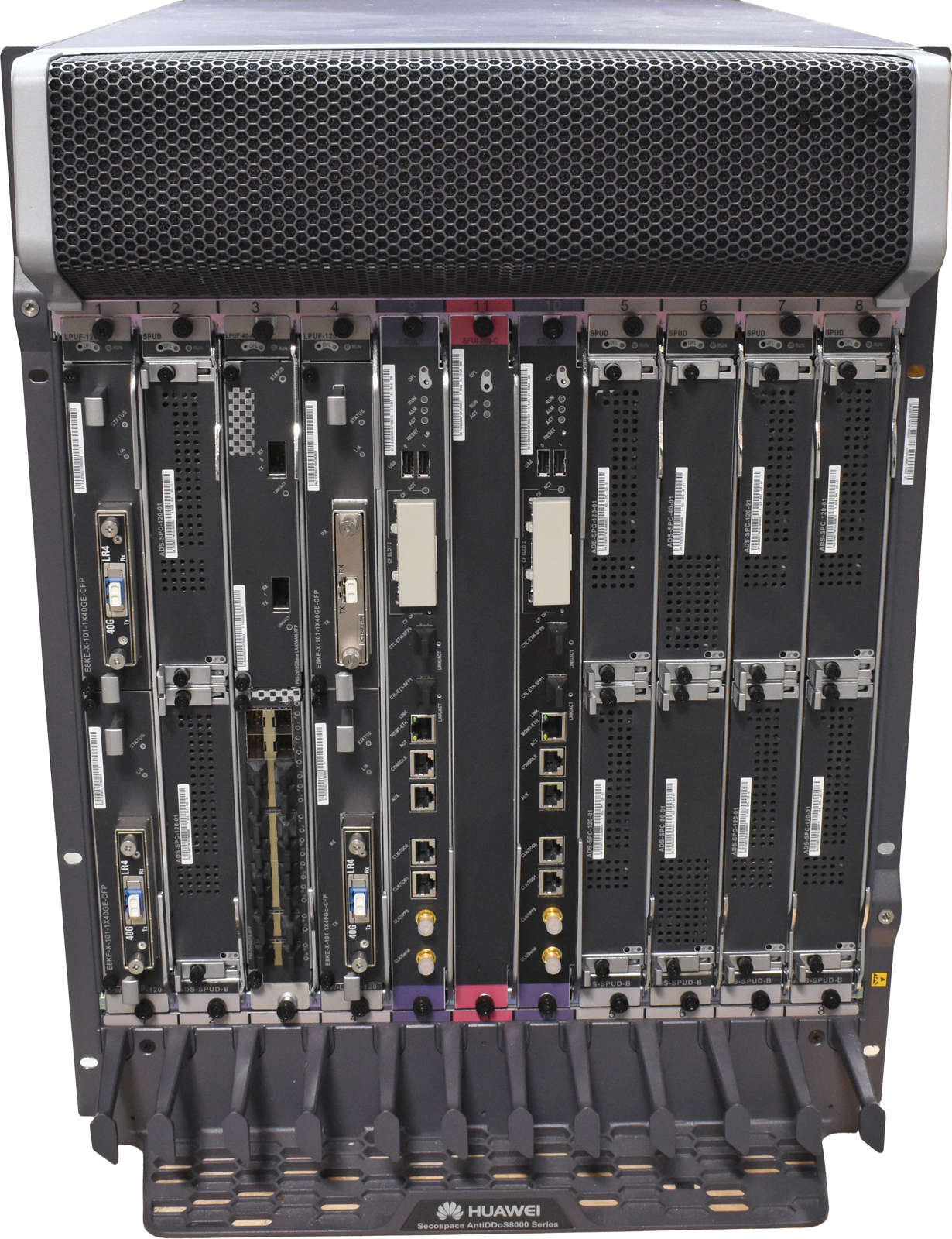 Huawei-Secospace-AntiDDos8080-Protection-System-11-001.jpg Huawei Secospace AntiDDos8080 Protection System 11x Modules inclusive LPUF-40-A 4x 40G Transceiver