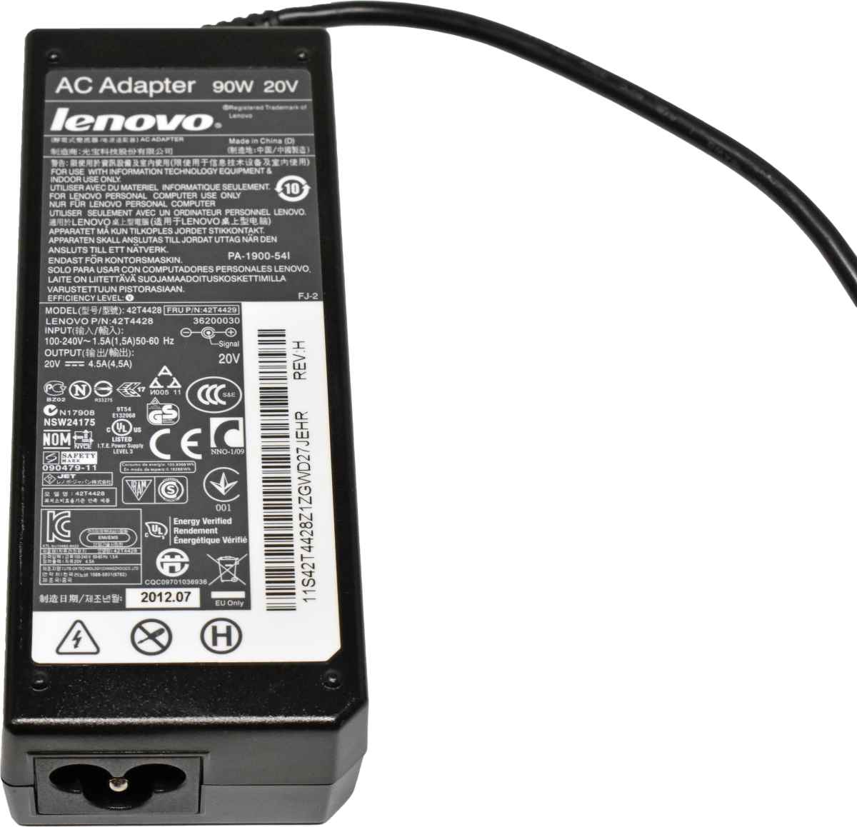Lenovo Netzteil 90W FRU/PN: 42T4429 L530, L430, L330, L520, L421, L420, L512, L412, L510, L410