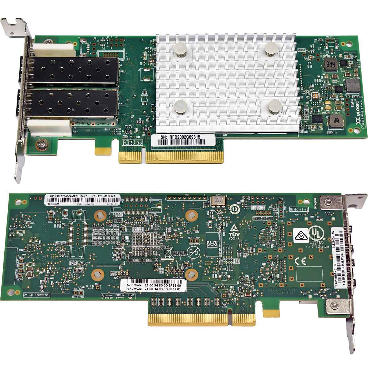 IBM QLogic 00YK542 QLE2742L-DEL Dual-Port 32G SFP+ PCIe 3.0 x8 FC HBA LP IBM QLogic 00YK542 QLE2742L-DEL Dual-Port 32G SFP+ PCIe 3.0 x8 FC HBA LP