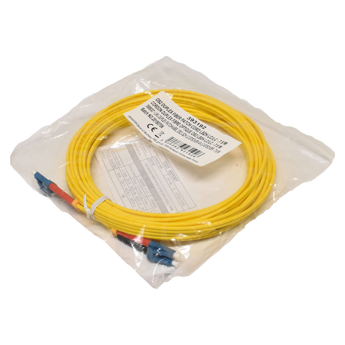 80 x Corning OS2 Duplex Fiber patch Cord GELB LSZH LC/LC- 7,5m NEU NEW