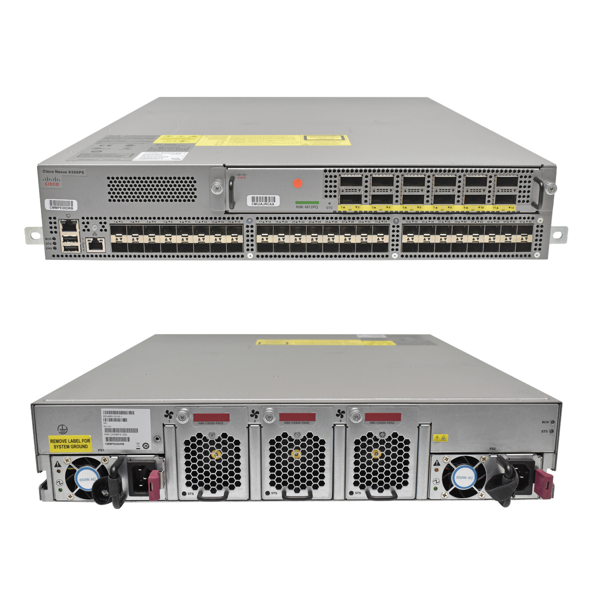 Cisco Nexus N9K-C9396PX 48-Port SFP+ 10GE Switch + Modul N9K-M12PQ 12 x 40G QSFP+ Rack Ears Cisco Nexus N9K-C9396PX 48-Port SFP+ 10GE Switch + Modul N9K-M12PQ 12 x 40G QSFP+ Rack Ears