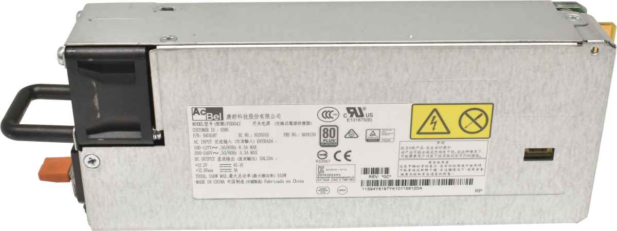 IBM AcBel Netzeil / PSU 550W FSD042 Für Lenovo System X3650 M5 94Y8187 94Y8139