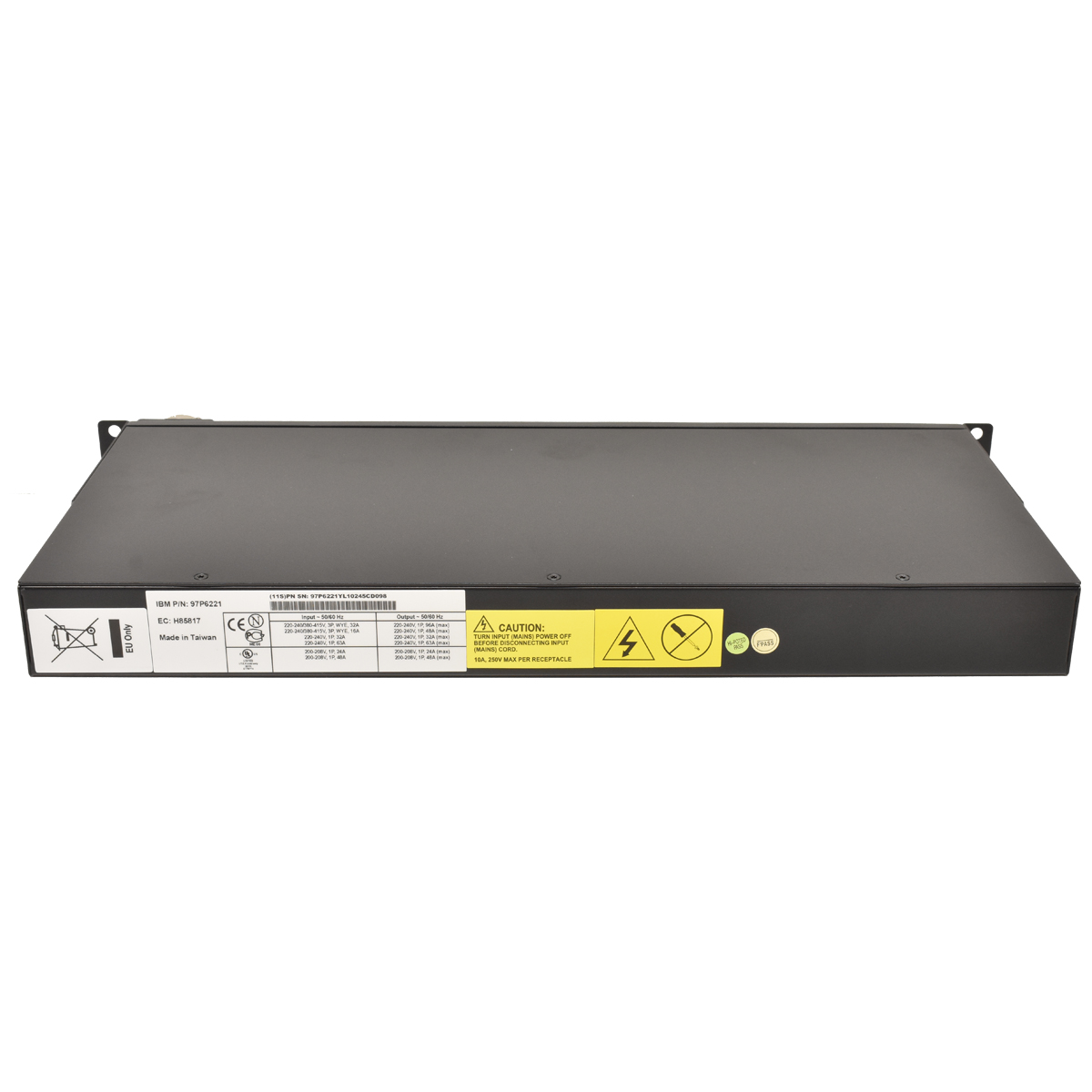 IBM PDU 97P6221 26K4247 12x C13 3 Phasen mit Halterung IBM PDU 97P6221 26K4247 12x C13 3 Phasen mit Halterung